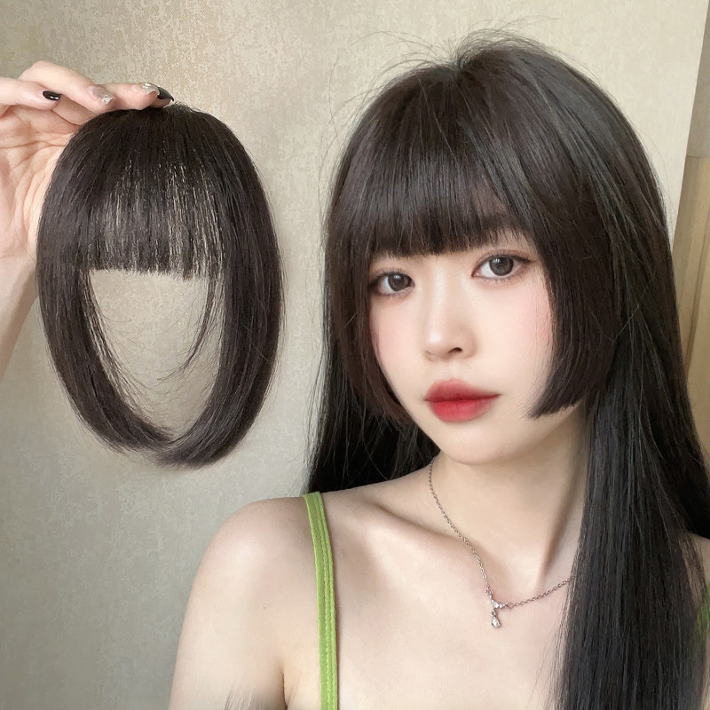 假刘海女自然前额真发公主切刘海隐形无痕齐刘海假发片姬发式刘海