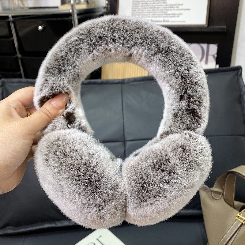 双面獭兔毛耳捂真毛皮草耳套男女韩版纯色可伸缩耳包冬季保暖耳罩