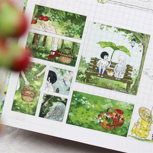 moodtape春天的花与骊歌亮面pet造景胶带mood和纸胶带diy手帐素材