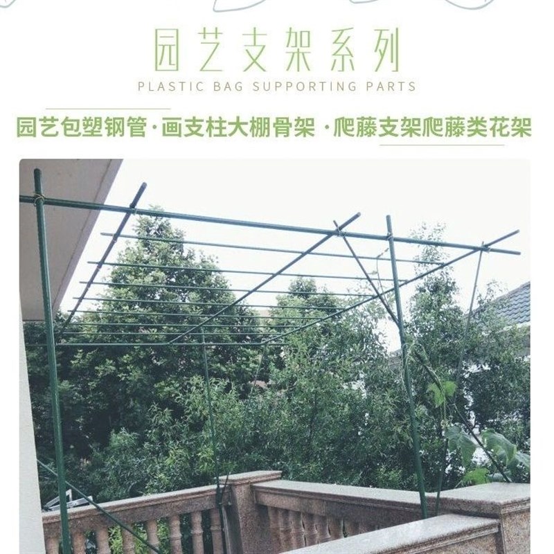 包塑钢管支架植物 花架子 庭院架杆 豆角 黄瓜爬藤架番茄架家用图片