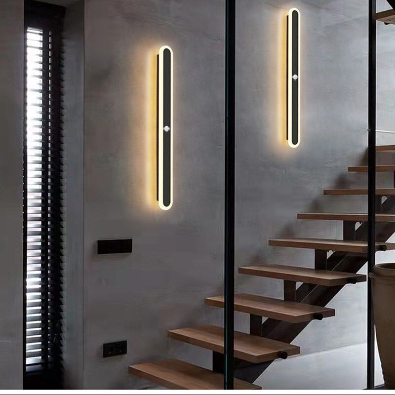 智能人体感应声控壁灯LED长条过道灯 免布线充电楼道入户厅走廊灯