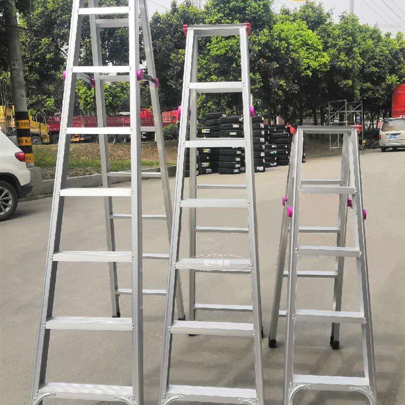 工厂直供超值特惠耐用加厚宽邦铝合金人字梯专业定制加宽铝梯子