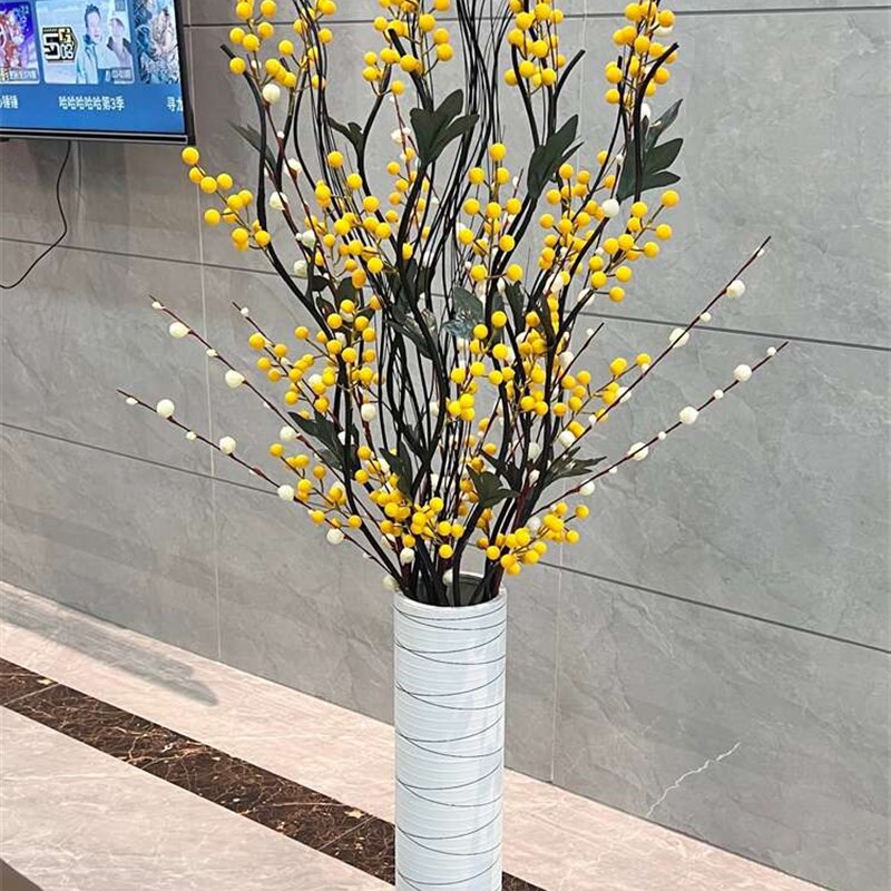 假花仿真花摆设发财果客厅红浆果落地式插花欧式款高装饰花艺摆件