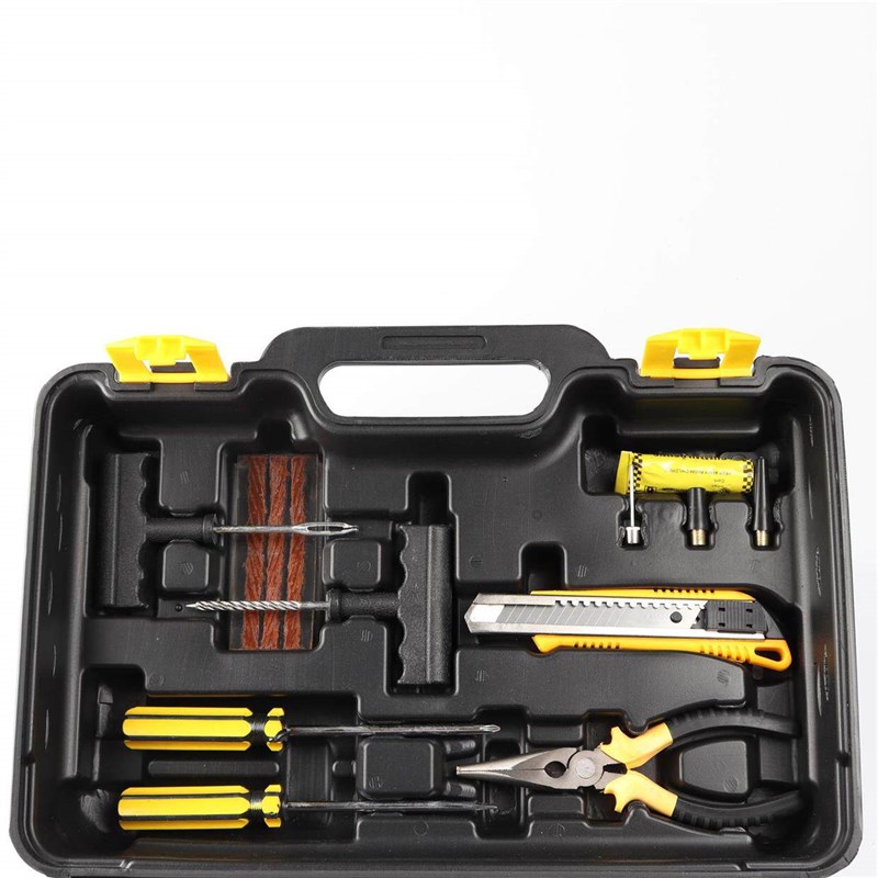 便携式车载充气泵工具箱套装 迷你补胎工具套装12V汽车轮胎充气泵