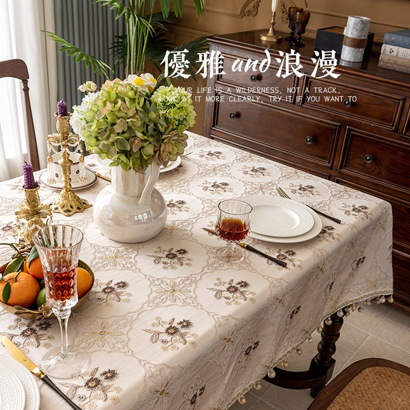 欧式长方形桌布高端豪华茶几布氛围感餐桌布艺四方桌台布2026新款图片