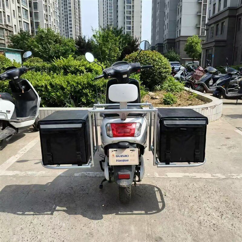 电瓶车摩托车外卖车架可折叠摆摊重型货架新款载物架宽窄可调