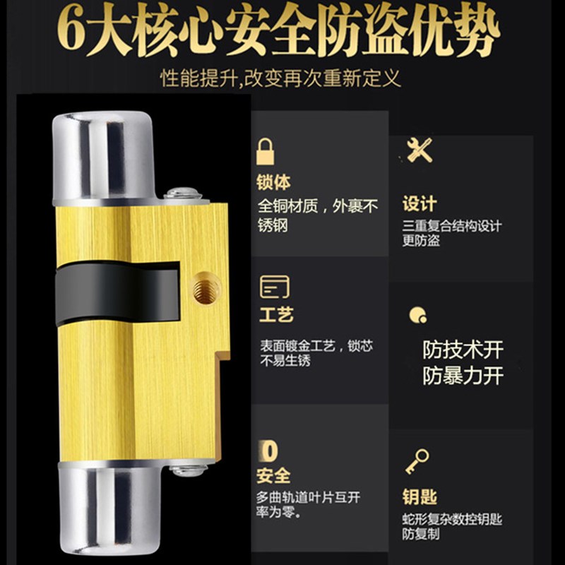 保德安防盗门锁芯11型13型超C级D级春天门老式盼盼门防盗异型锁芯图片