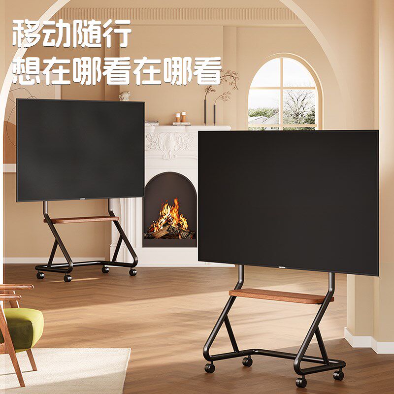 电视落地支架可移动推车立式带轮支架55/65/75/86寸艺术通用挂架