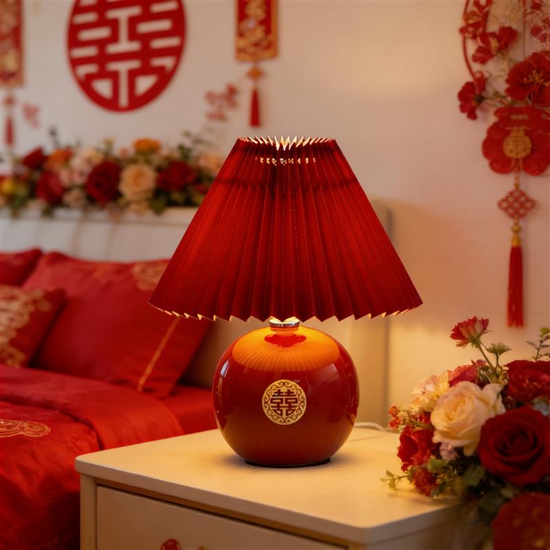 新款婚礼长明灯结婚一对台灯床头灯 新婚婚房女方陪嫁长明灯喜灯