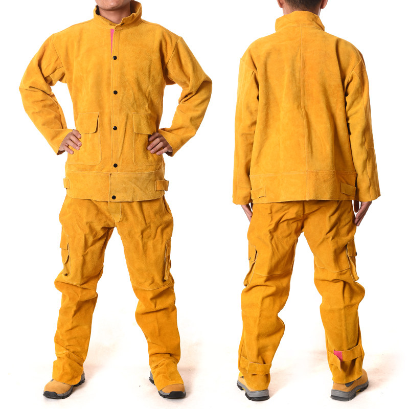 加厚牛皮电焊工作服防电焊辐射防烫焊工防护服耐高温劳保服皮衣