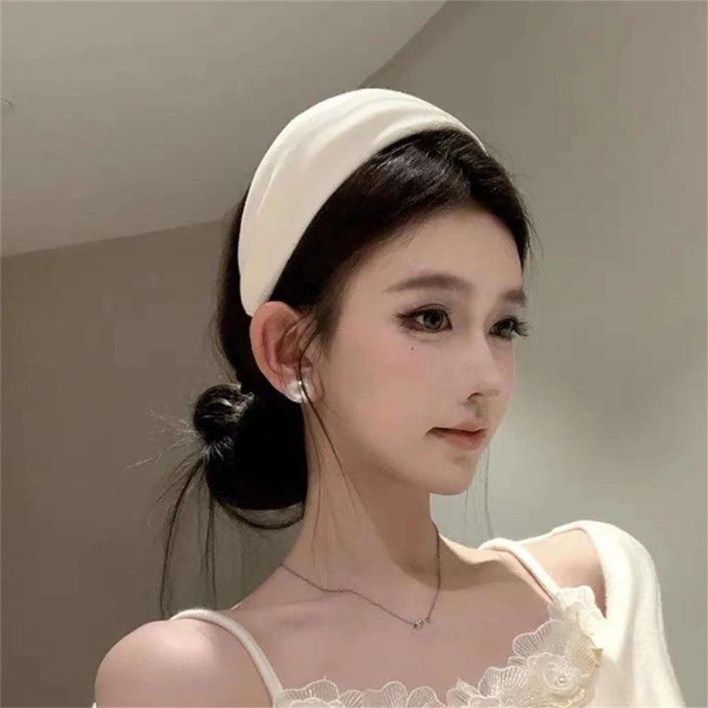 zoozmomo简约ins纯色宽边发带高颅顶白色发箍女运动健身头饰发饰