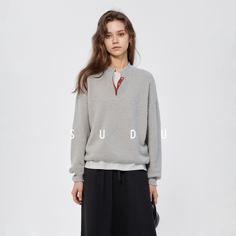 SUDU素都高级感长袖毛衣外套女装