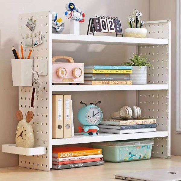 桌上书架桌面洞洞置物架收纳公室工位学生可调节隔板多层置物架,收纳整理,书桌收纳置物架,淘宝优惠券,粉丝福利购,淘宝优惠卷