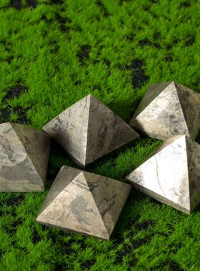 天然黄铁矿金字塔摆件水晶消磁四面埃及塔  家居客厅玄关桌面摆件