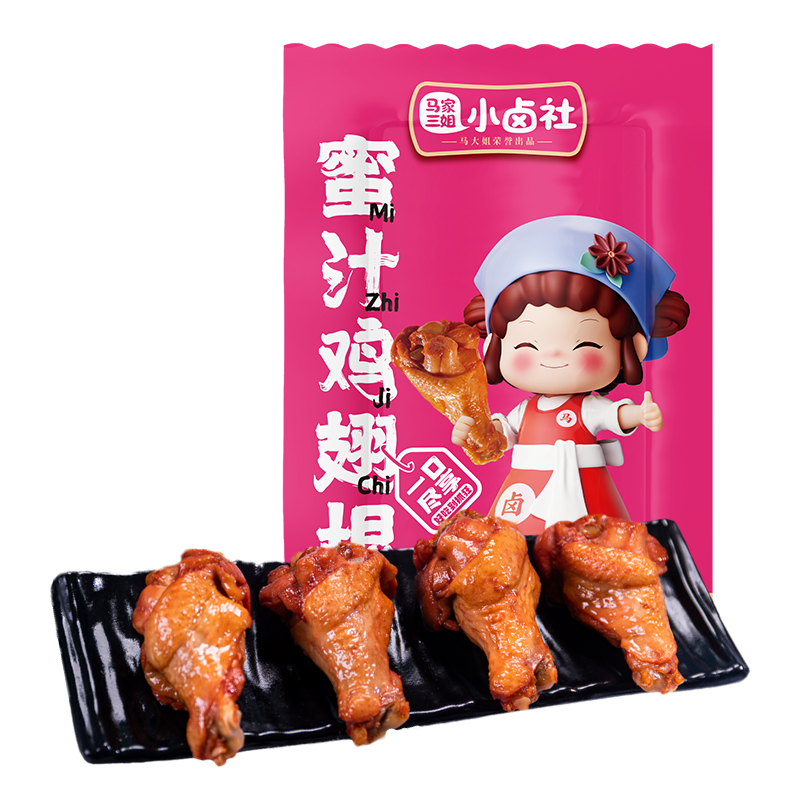 马大姐厨坊鸡腿鸡爪蜜汁鸡翅根开袋即食肉食小零食