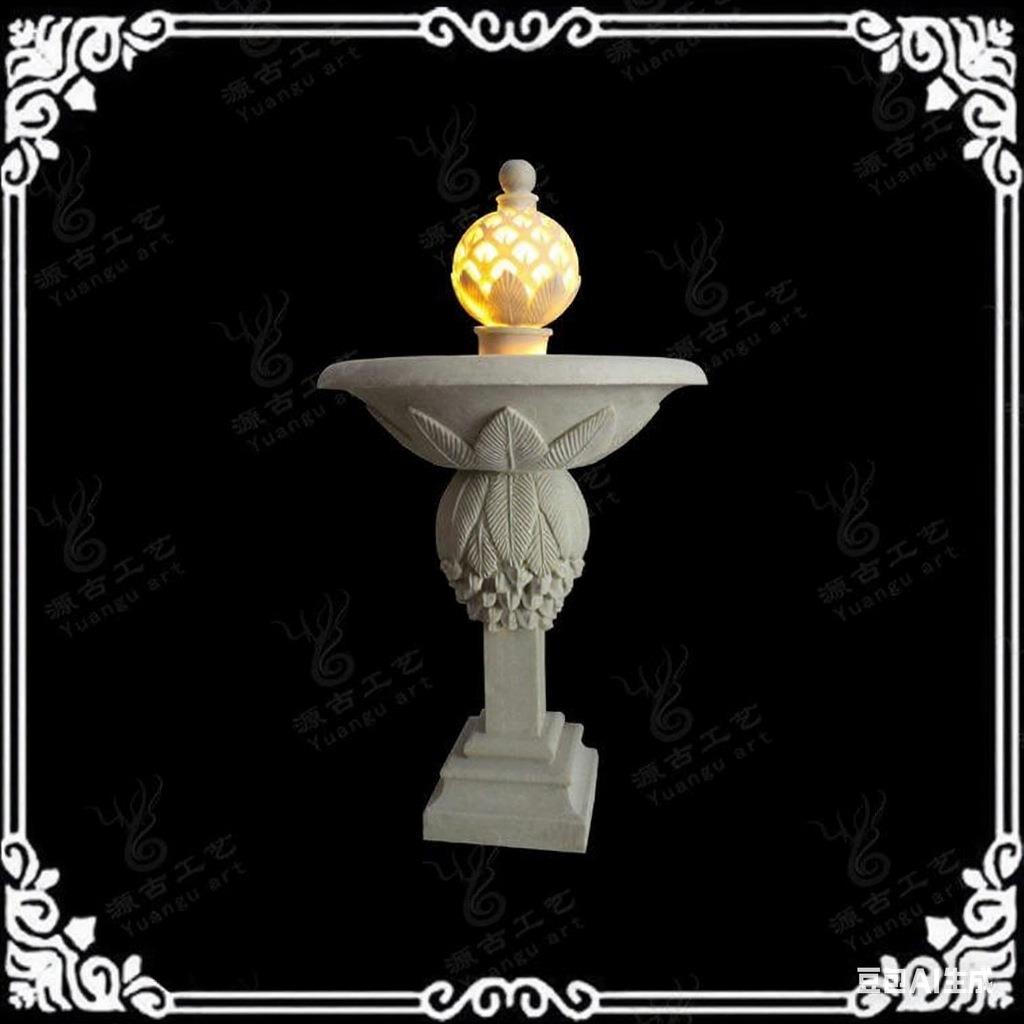 透光水景喷泉人造砂岩透光流水盆砂岩别墅流水摆件