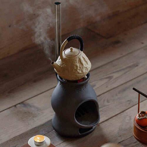 粗陶炭炉煮茶炉家用围炉用柴火炉功夫茶道烧水炉取暖炉户外耐火炉