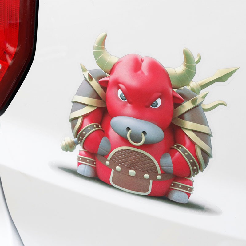 2021牛年车贴个性趣味卡通牛气冲天汽J车贴纸车身划痕贴电动车装