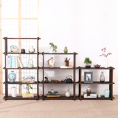 烧桐木茶架茶壶架多宝格博古架实木台面置物架茶具摆W架落地式 书