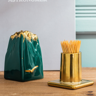 牙签筒罐棉签盒子创意家用客厅豪华新中式个性棉花棒Y简约收纳盒