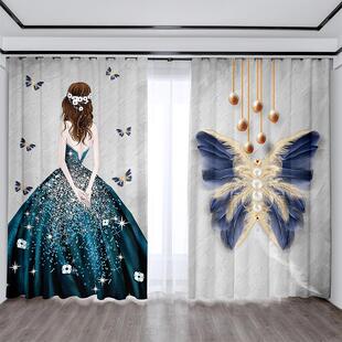 美容院服装 北欧ins风小清新窗帘少女卧室简约客厅时尚 店隔断帘
