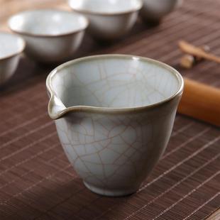 月白汝窑茶养开片茶海公道杯 凝香阁 陶瓷功夫茶具分茶器公杯匀杯