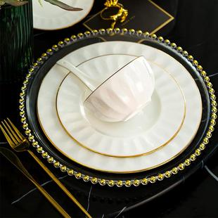 現(xiàn)代簡約碗盤 景德鎮(zhèn)45%骨質(zhì)瓷餐具陶瓷碗筷套裝 碗碟套裝 家用歐式