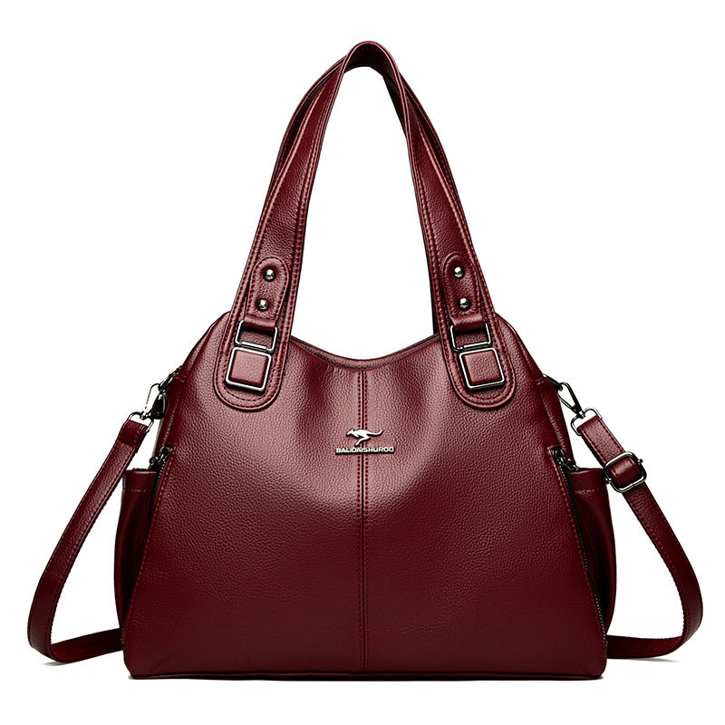 新款 女包2024拼接中年女包欧美复古单肩包百搭妈妈包潮流通用款