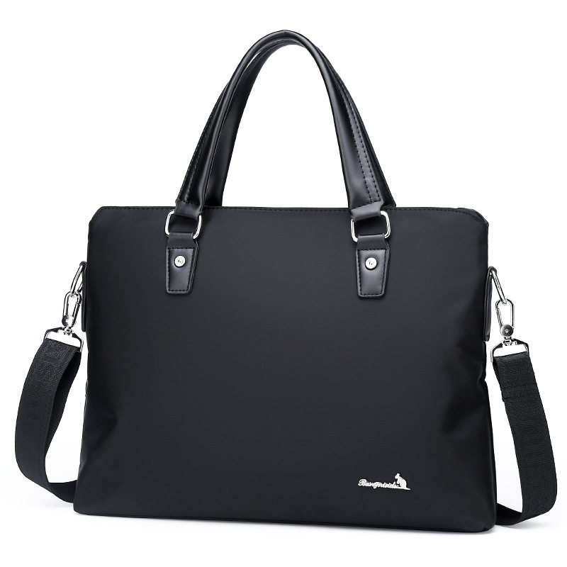 春季新款 大容量牛津布手提笔记本单肩斜跨商务黑色公文包文件包