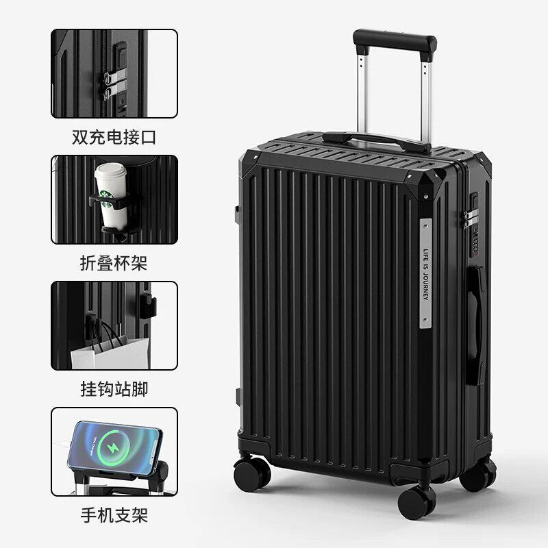 头层牛皮新款行李箱20寸拉杆箱