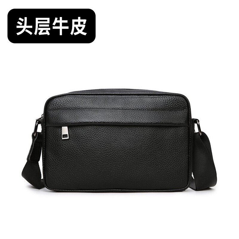 仅亏一天新款 牛皮斜挎包真皮休闲包韩版单肩包潮流男包小背包包