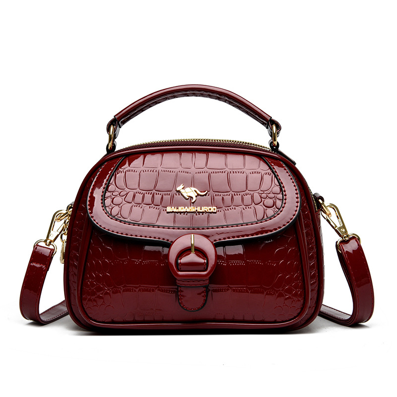 新款 外贸女包2025时尚手提包复古中年妈妈包鳄鱼纹女士单肩包通