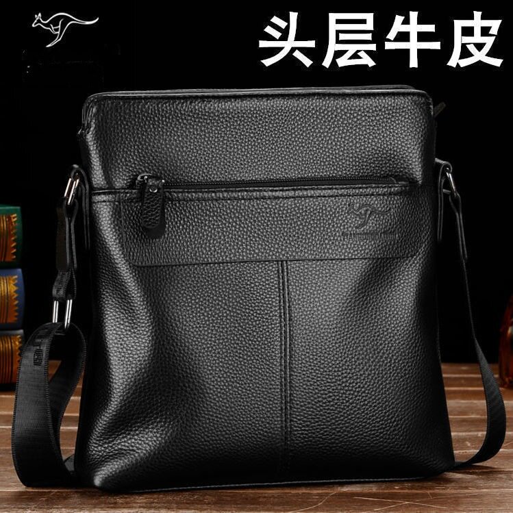 仅亏一天新款 头层牛皮斜挎包时尚真皮男式挎包单肩大容量休闲男
