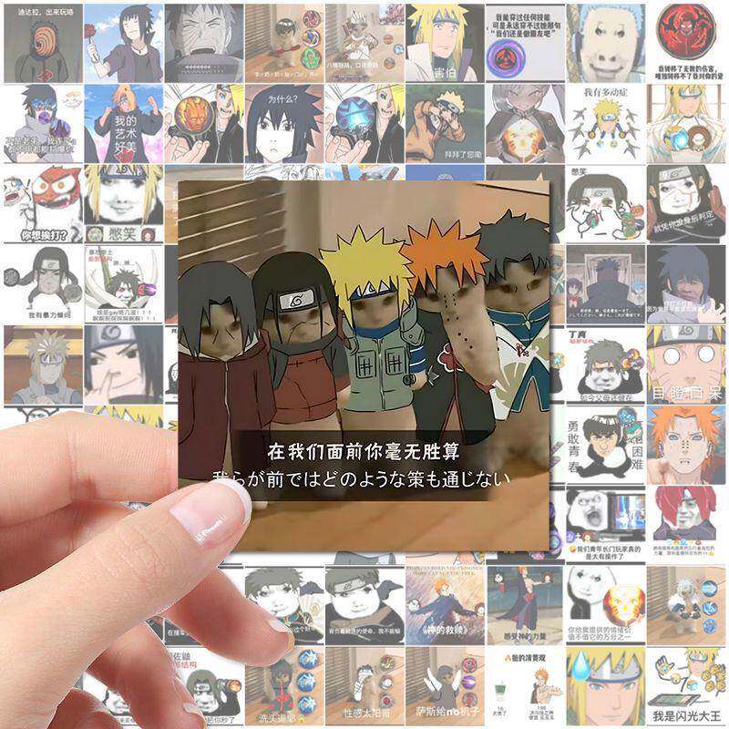 新款180张火影忍者表情包贴纸搞笑抽象忍者手机沙雕装饰