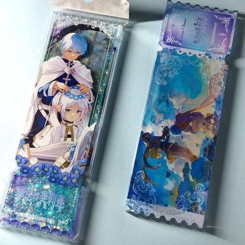 葬送的芙莉莲流沙票根芙莉莲辛美尔周边镭射票炫彩流沙摆件立牌