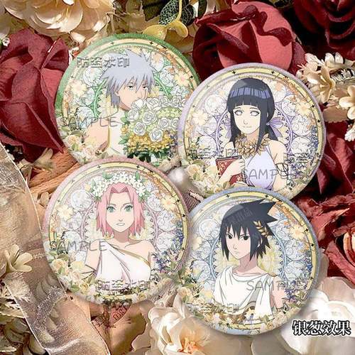 二次元周边火影忍者希腊主题新谷鸣人佐助小樱雏田双闪吧唧收藏品