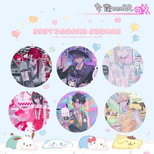 可爱萌系二次元周边刘枭夏斐vein吧唧自制马口铁徽章礼品