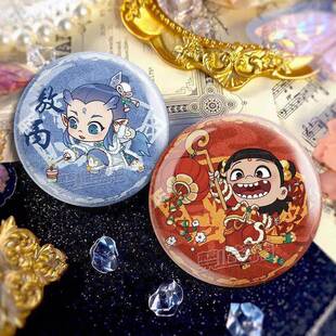 哪吒双闪吧唧魔童闹海电影周边二次元敖丙同人谷子徽章挂件礼物