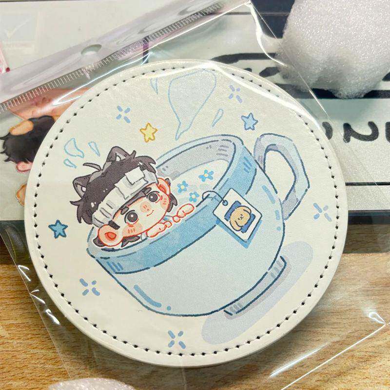 新pu皮革杯垫定制文创毕设演唱会应援物资动漫硅藻泥周边定制陶瓷