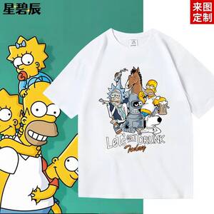 卡通辛普森一家周边纯棉短袖T恤夏季二次元青少年宽松痛衣服