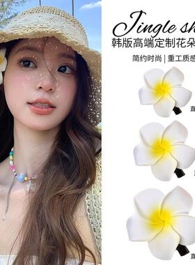 鸡蛋花发夹头饰2025新款