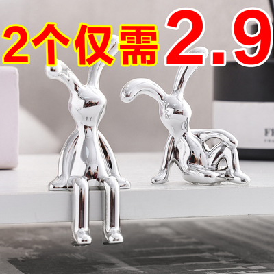 北欧现代电镀创意兔子摆件