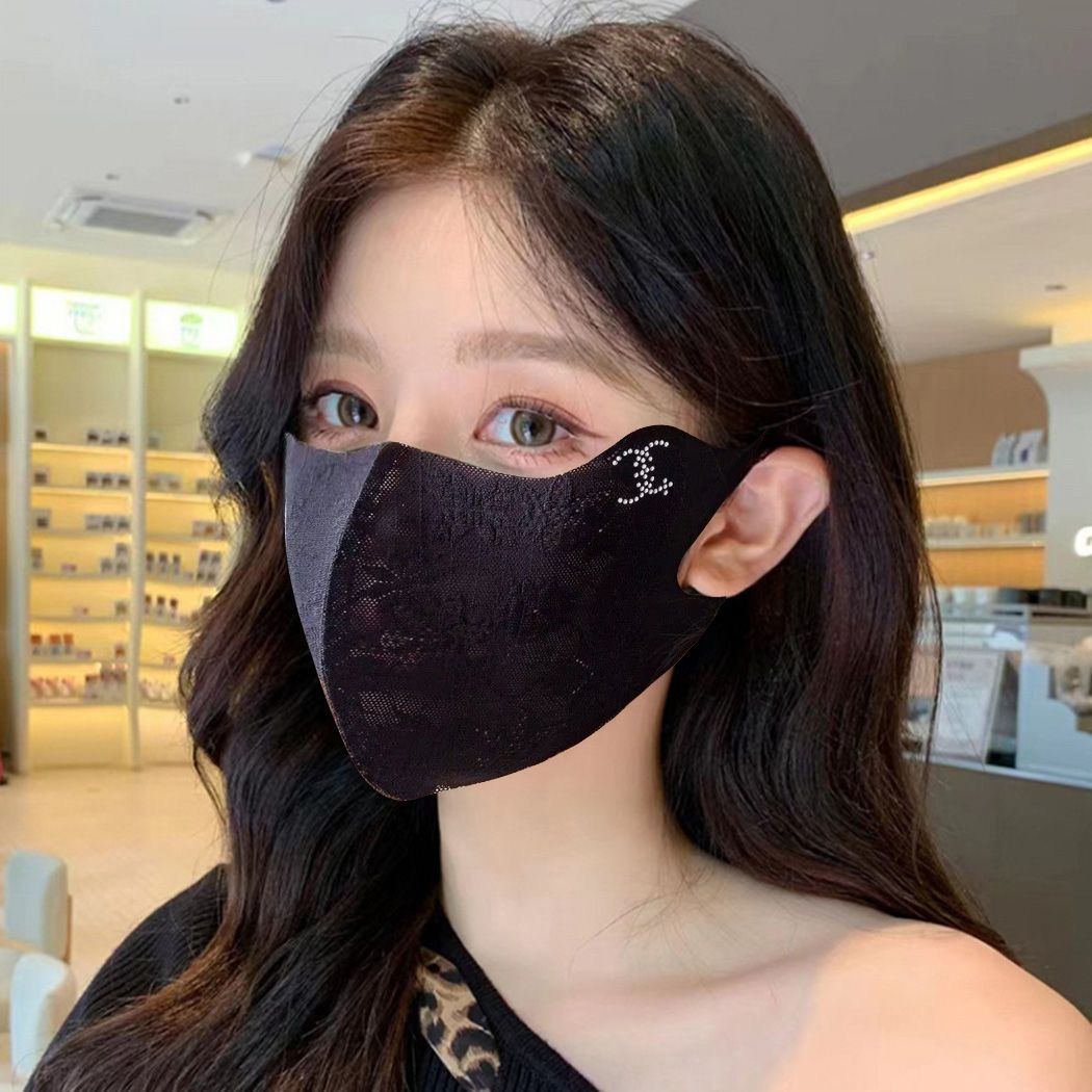 蕾丝防晒口罩新款加大女士护眼角弹力高颜值轻薄透气遮阳面罩夏季