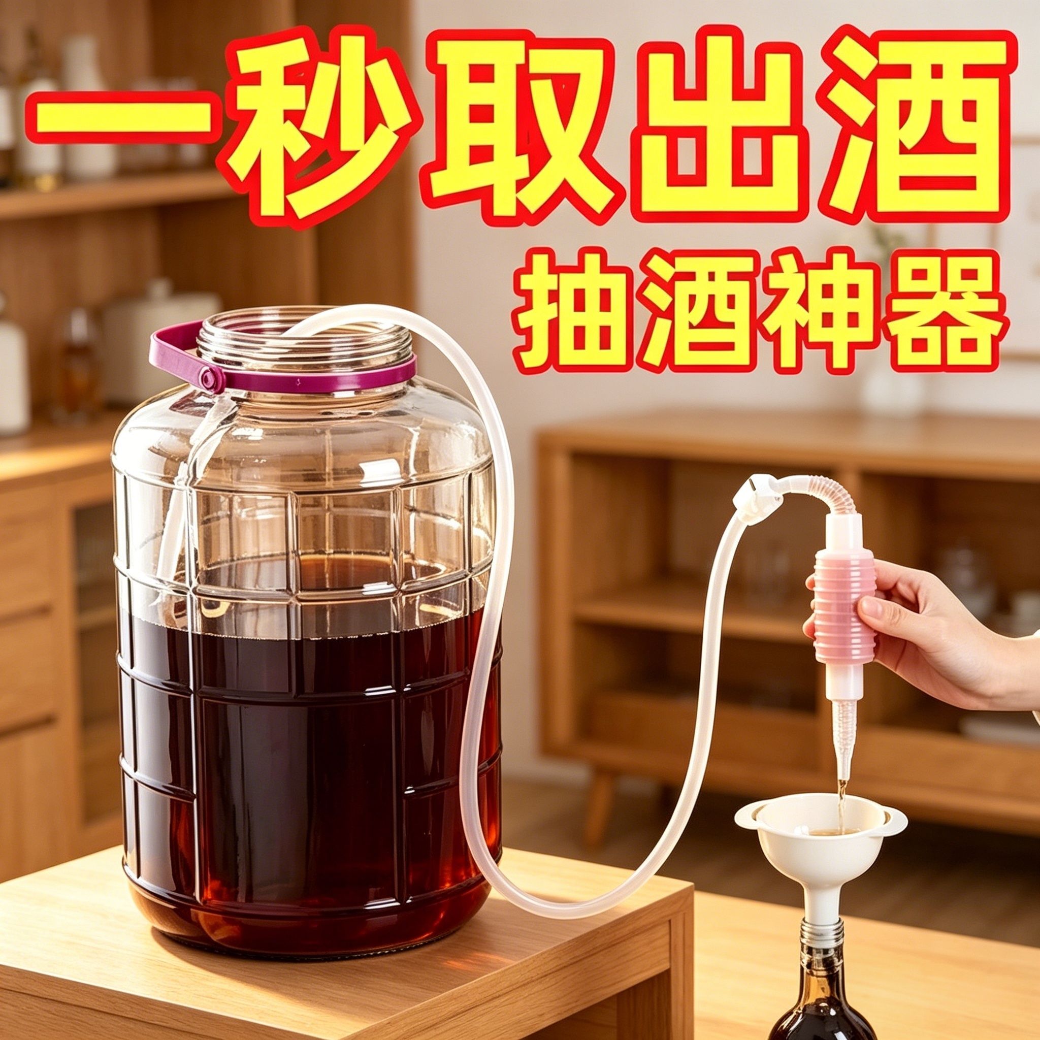 家用按压自吸抽酒器葡萄酒白酒