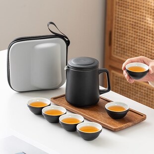 旅行茶具小套装 便携式 简易户外泡茶壶茶杯简约露营快客杯实用礼品