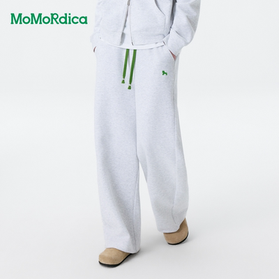 Momordica2026新款女春夏百搭显瘦撞色抽绳阔腿弯刀裤休闲长裤女