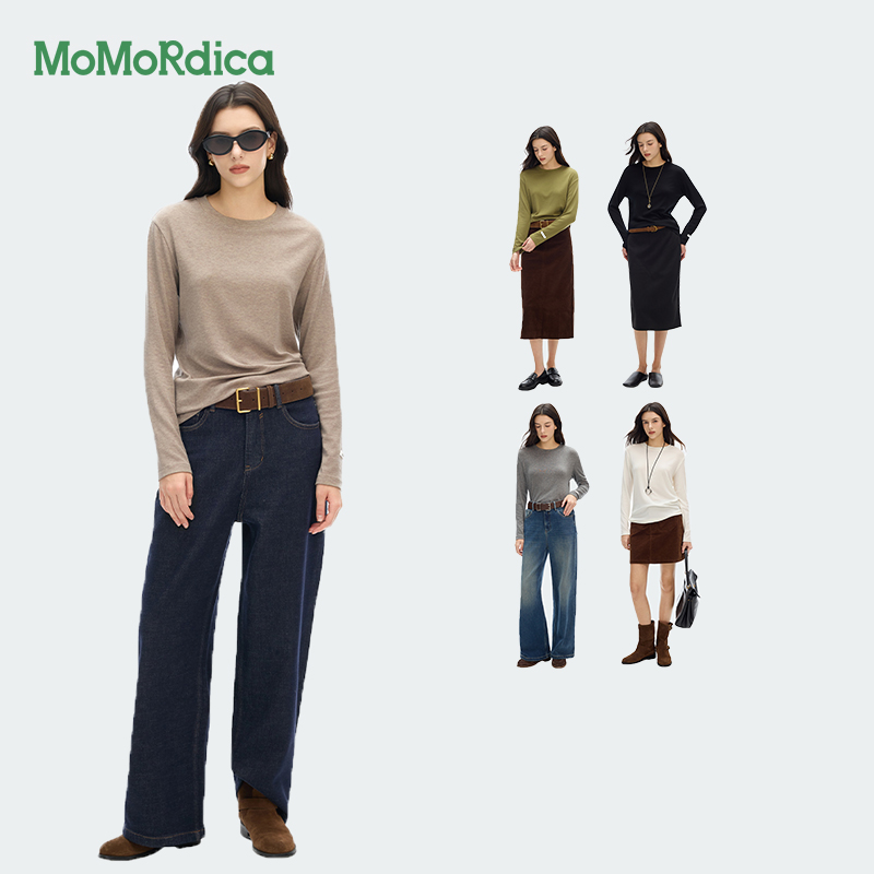【所有女生的衣橱直播间】Momordica绵羊毛休闲T恤/圆领T恤上衣