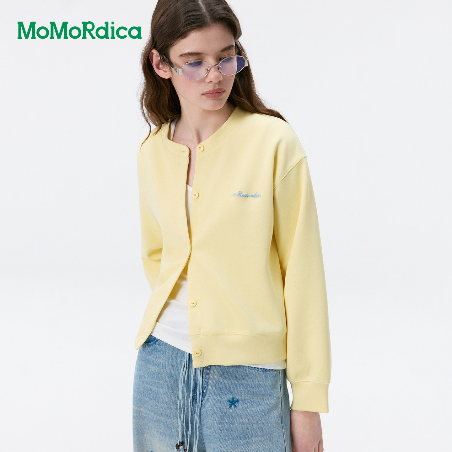 Momordica春季通勤无领卫衣