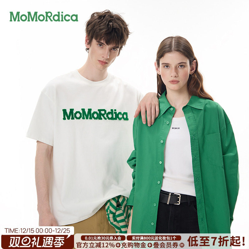 Momordica2025年夏季新款休闲圆领宽松短袖T恤简约通勤