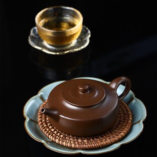 宜兴正宗紫砂壶真品名家纯手工紫泥周盘家用功夫茶具160cc小品